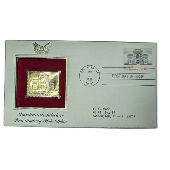 Other - American Architecture – Penn Academy Philadelphia – Gold Stamp Replica –  1980